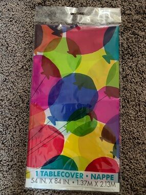 Multicolor Balloon Tablecover - Bright Rainbow